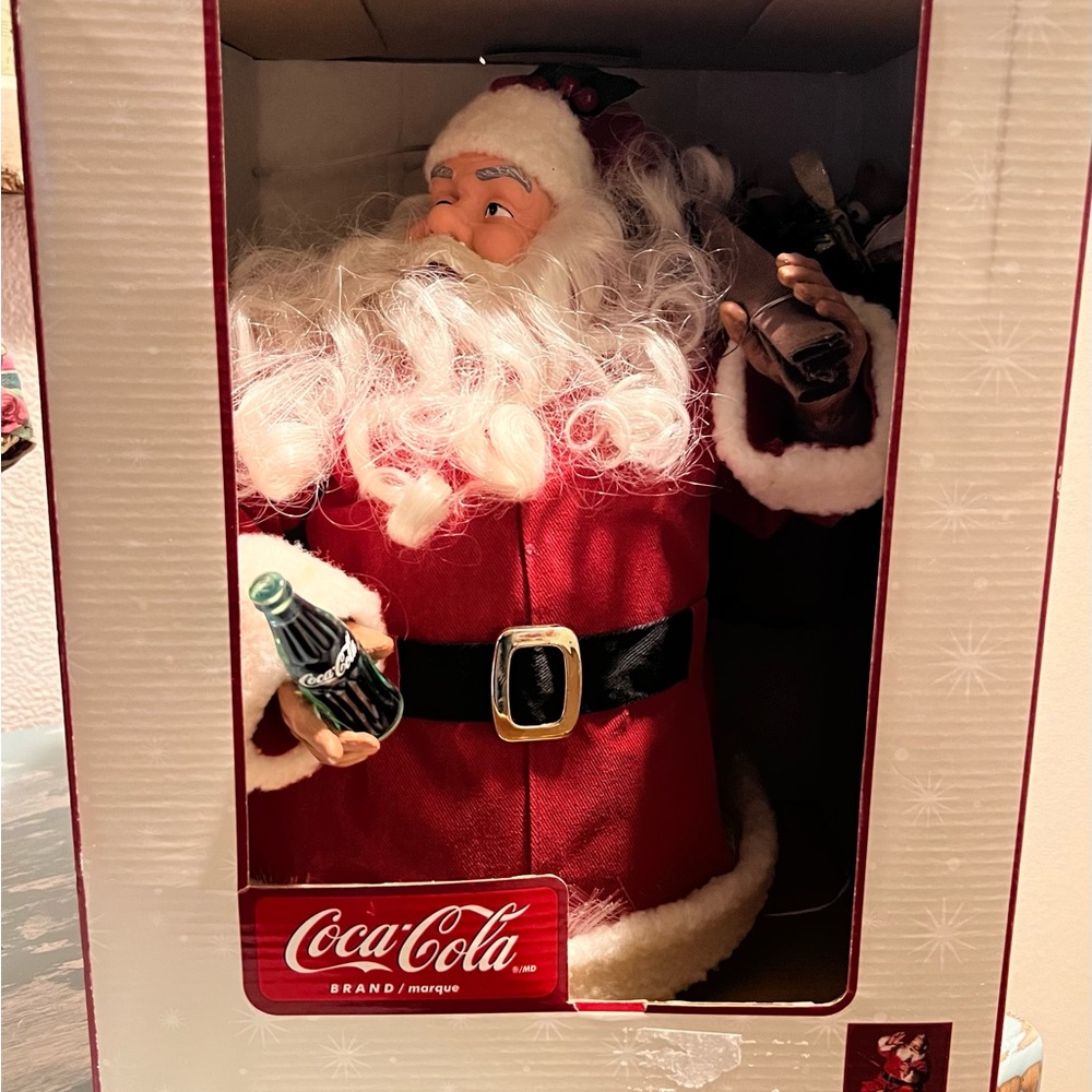 Rare Coca-Cola Fiber Optic Tree Topper Santa Claus w/ Original Box Tested Works